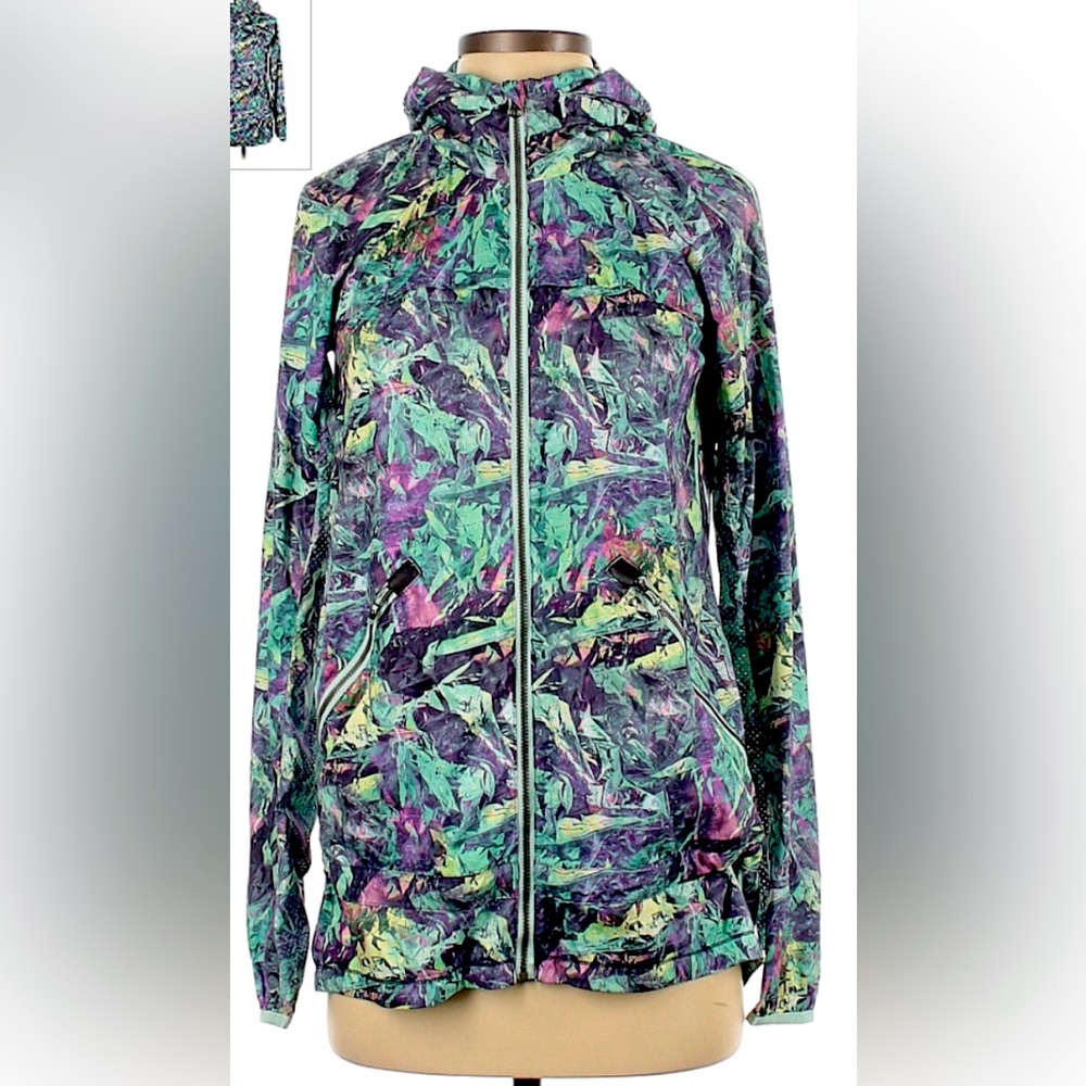 Lululemon running jacket green/purple size 4